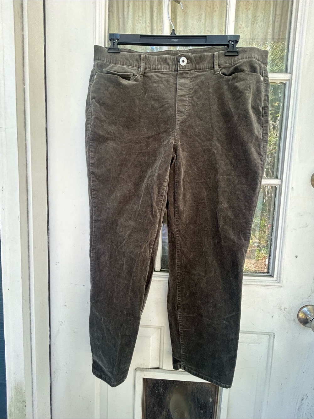 J. Jill Olive Straight-Leg Corduroy Pants